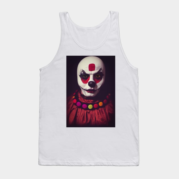 A Creepy, Scary Clown Tank Top by daniel4510